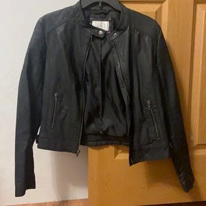 Black Pleather Moto Jacket